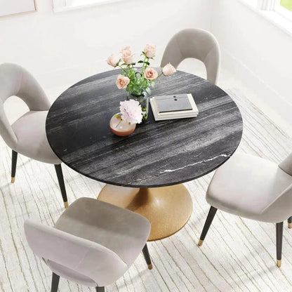 Central City Dining Table Gray & Black-Dining Tables-Zuo Modern-LOOMLAN