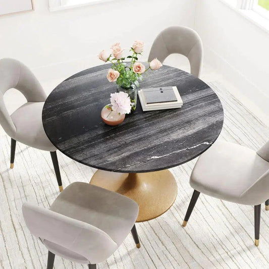 Central City Dining Table Gray & Black-Dining Tables-Zuo Modern-LOOMLAN