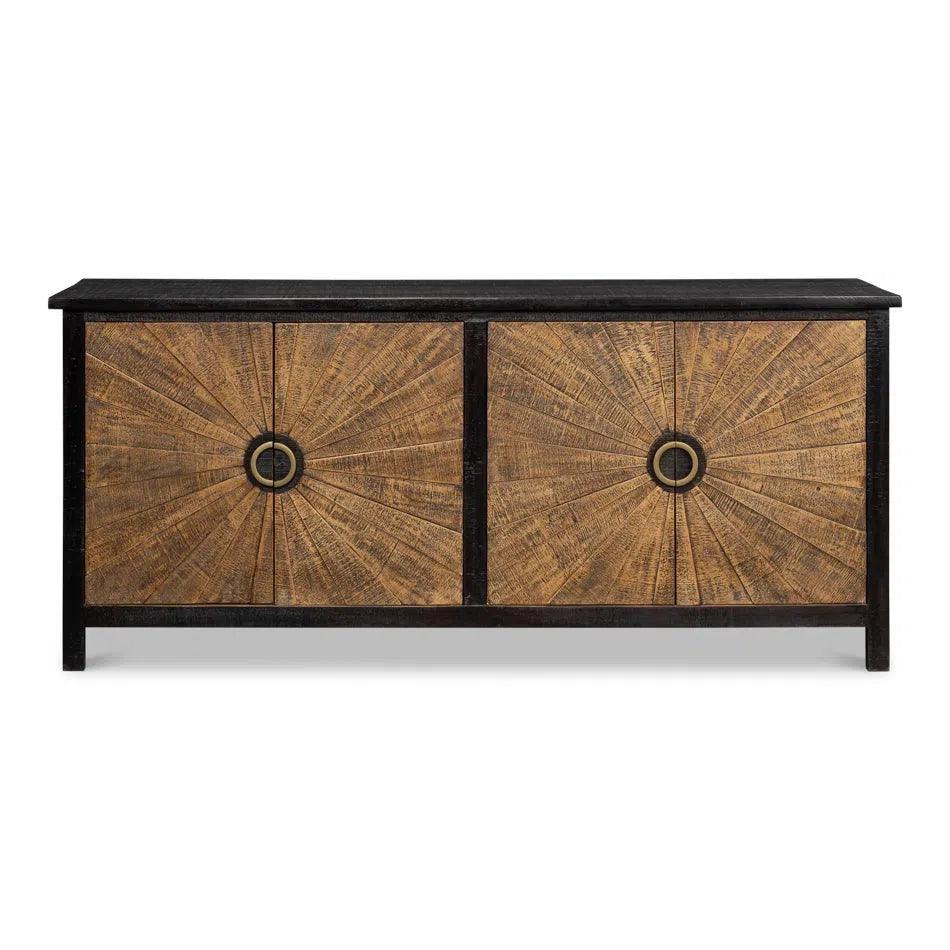 Centrum Four Door Sideboard Black Finish - LOOMLAN - Sarreid - Sideboards