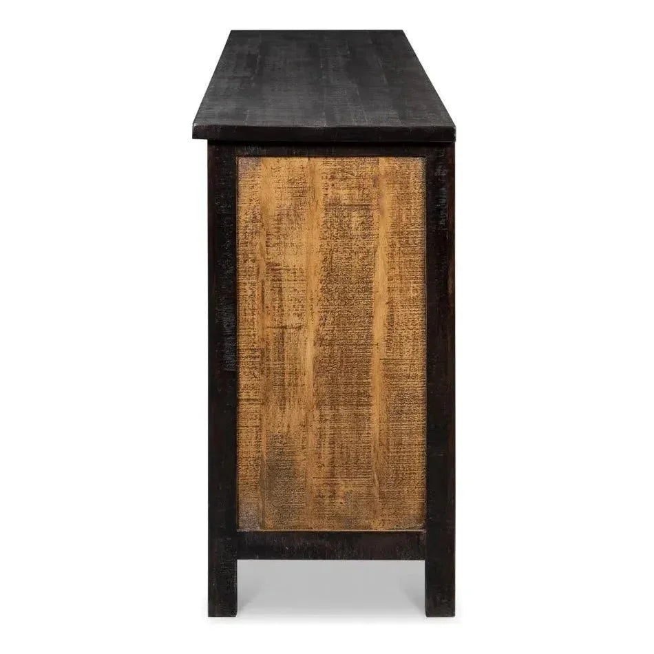 Centrum Four Door Sideboard Black Finish - LOOMLAN - Sarreid - Sideboards