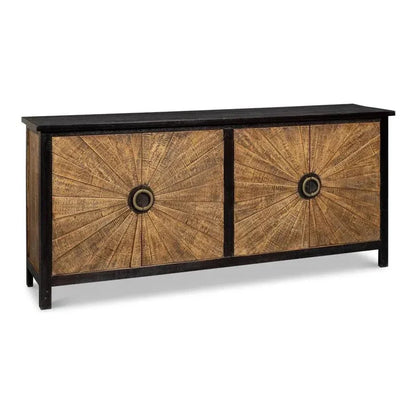 Centrum Four Door Sideboard Black Finish - LOOMLAN - Sarreid - Sideboards