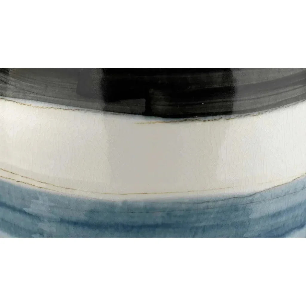 Ceramic Horizon Striped Mid Century Side Table - LOOMLAN - Jamie Young - Side Tables