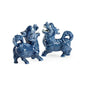 Ceramic Made Blue Foo Dog Sculpture (Pr) - LOOMLAN - Chelsea House - Statues & Sculptures