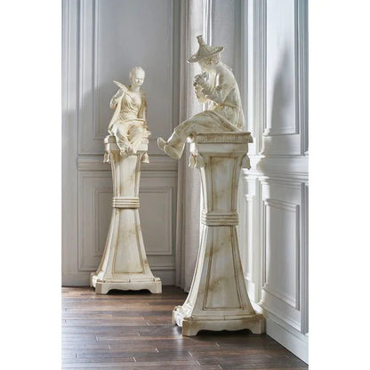 Ceramic Made Chinoiserie Human Sculpture - LOOMLAN - Chelsea House - Statues & Sculptures