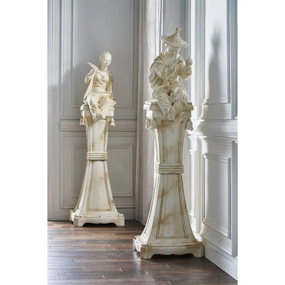Ceramic Made Chinoiserie Human Sculpture - LOOMLAN - Chelsea House - Statues & Sculptures