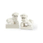 Ceramic Made White Dog With Ball Sculpture (Pr) - LOOMLAN - Chelsea House - Statues & Sculptures
