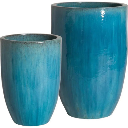 Ceramic Round Tall Planter - LOOMLAN - Emissary - Planters