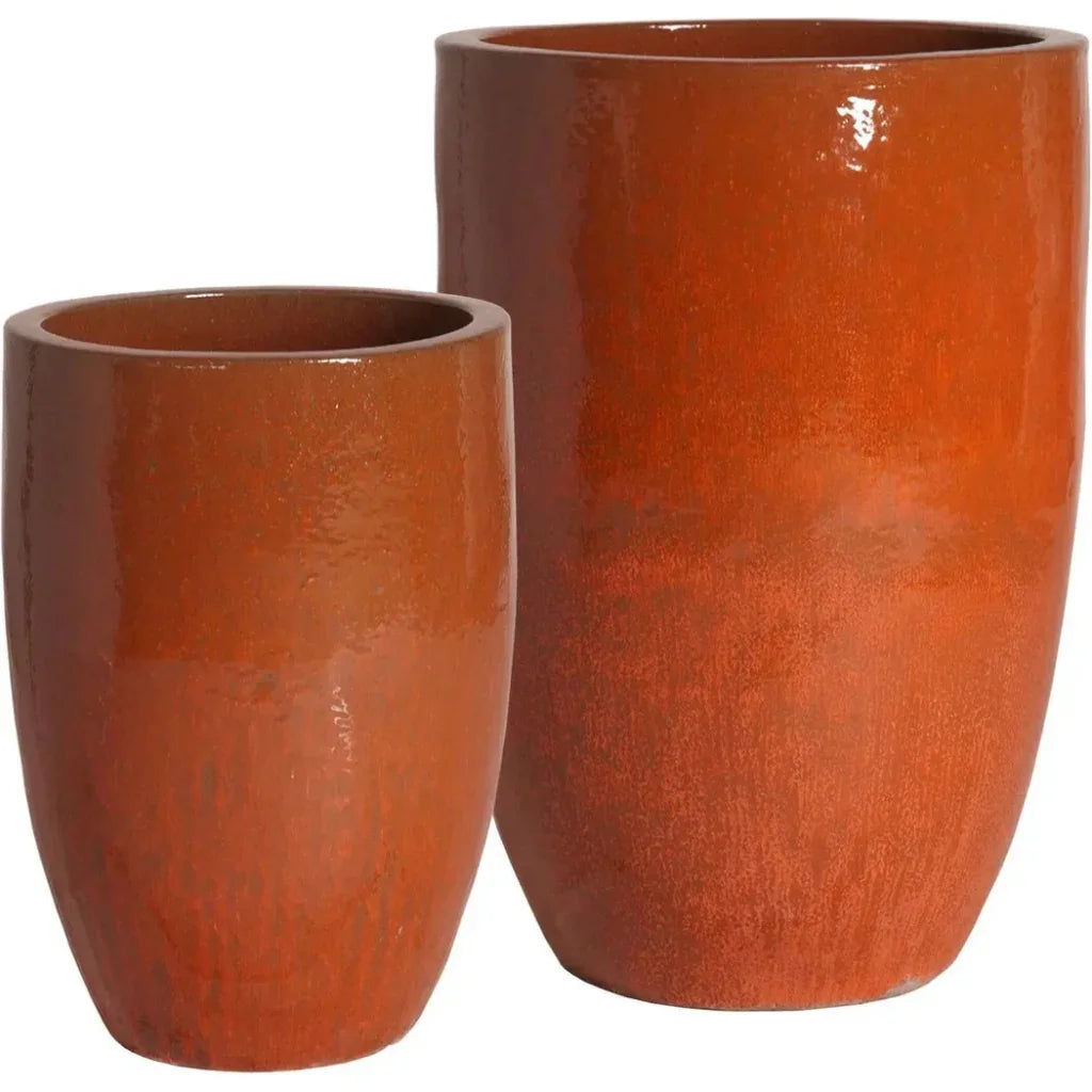 Ceramic Round Tall Planter - LOOMLAN - Emissary - Planters