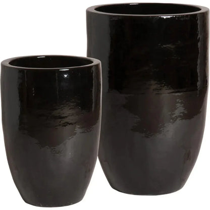 Ceramic Round Tall Planter - LOOMLAN - Emissary - Planters