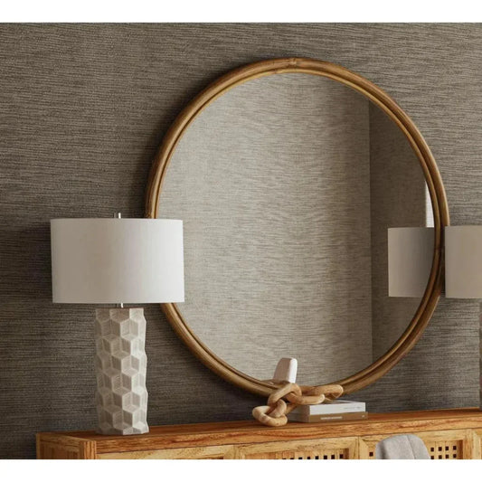 Certa Rattan Brown Wall Mirror - LOOMLAN - Bassett Mirror - Wall Mirrors