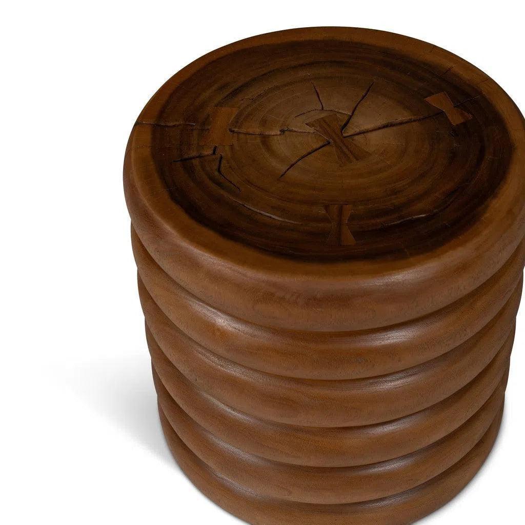 Chaiya Natural Solid Chamcha Wooden Side Table - LOOMLAN - Urbia - Side Tables