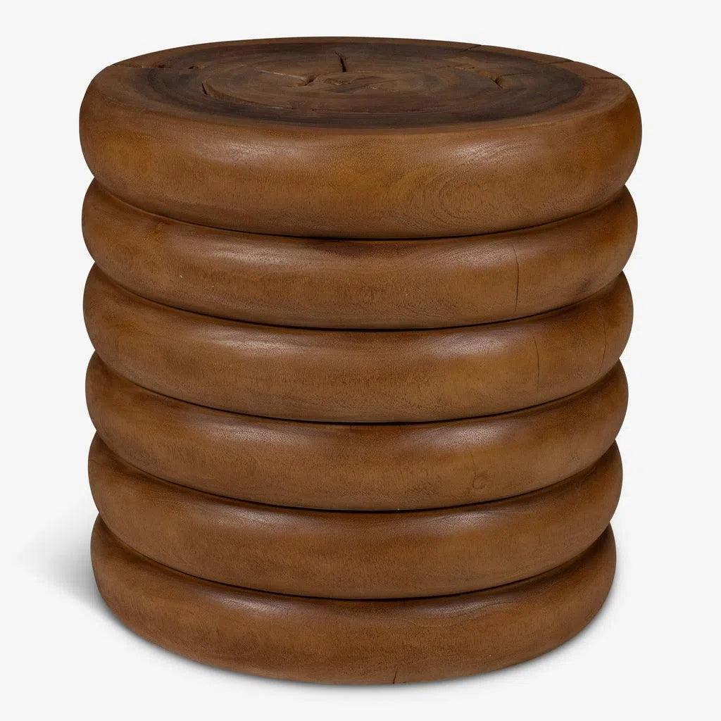 Chaiya Natural Solid Chamcha Wooden Side Table - LOOMLAN - Urbia - Side Tables