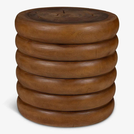 Chaiya Natural Solid Chamcha Wooden Side Table - LOOMLAN - Urbia - Side Tables