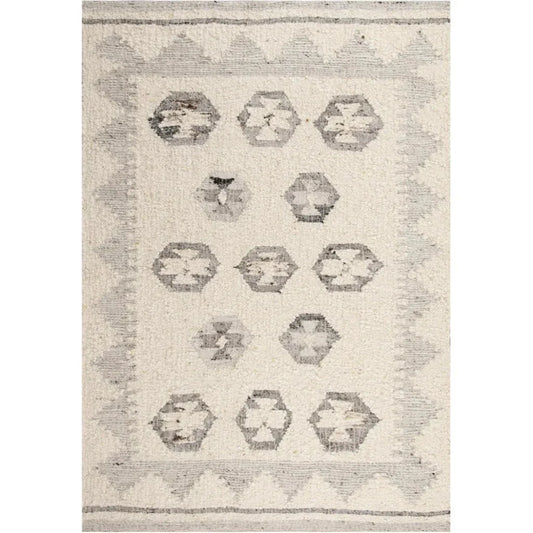Cham Geometric Silver Area Rugs For Living Room - LOOMLAN - LOOMLAN - Area Rugs