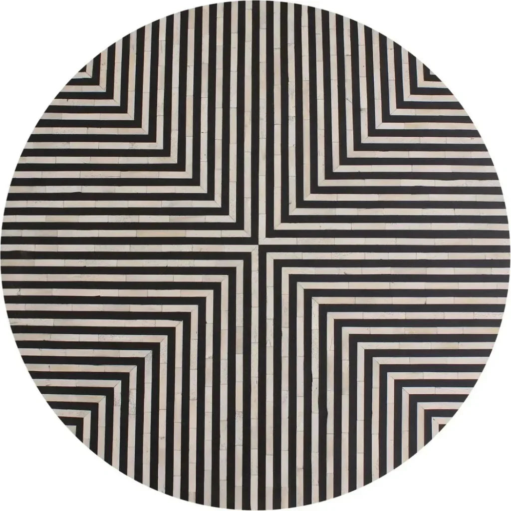 Chameau Black and White Round Coffee Table - LOOMLAN - Moe's Home - Coffee Tables