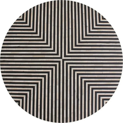 Chameau Black and White Round Coffee Table - LOOMLAN - Moe's Home - Coffee Tables