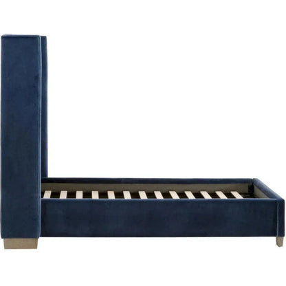 Chandler Blue Velvet Bed Frame - LOOMLAN - Essentials For Living - Beds