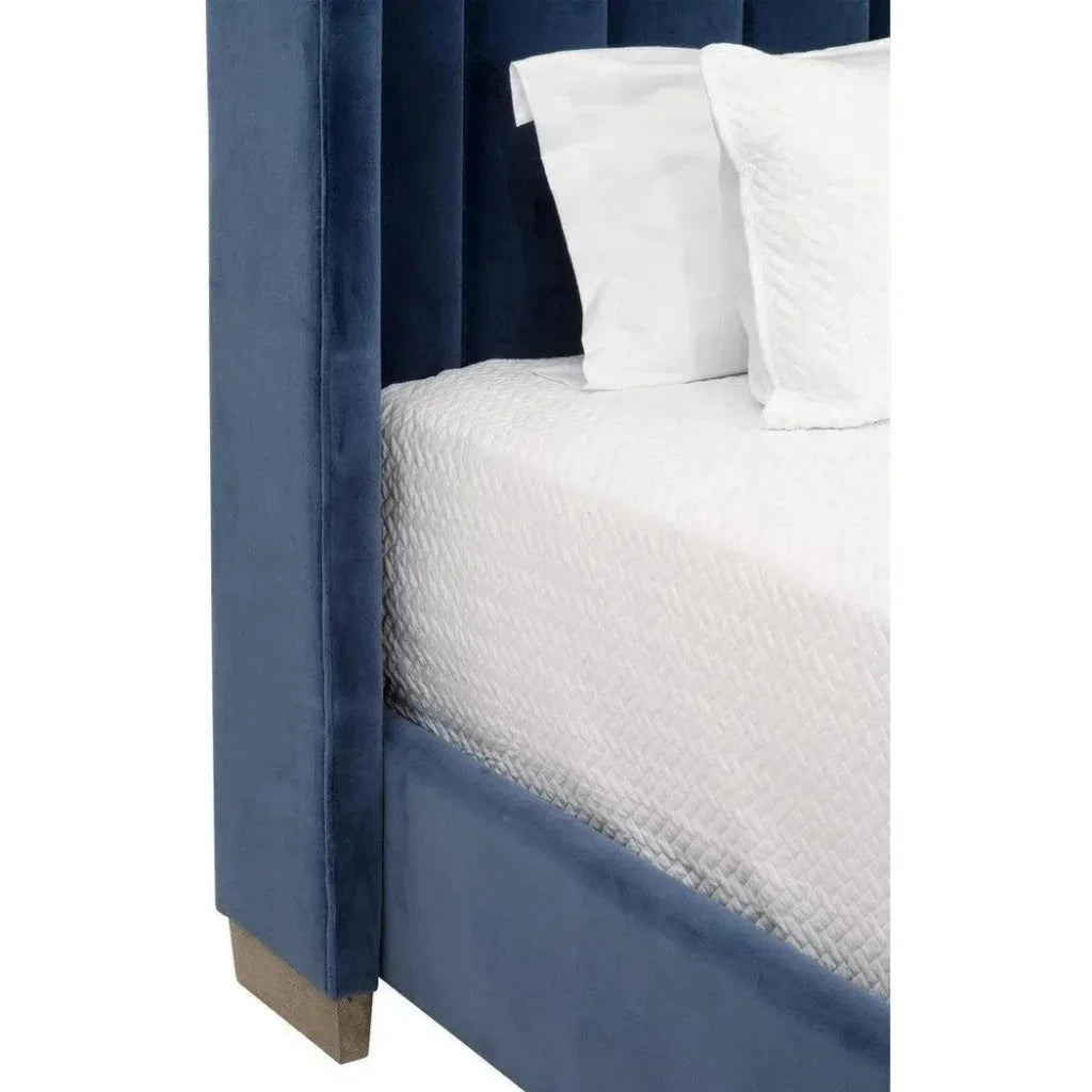 Chandler Blue Velvet Bed Frame - LOOMLAN - Essentials For Living - Beds