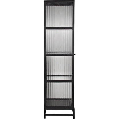 Chandler Tall Glass Display Curio Cabinet Black Metal - LOOMLAN - Noir - Bookcases