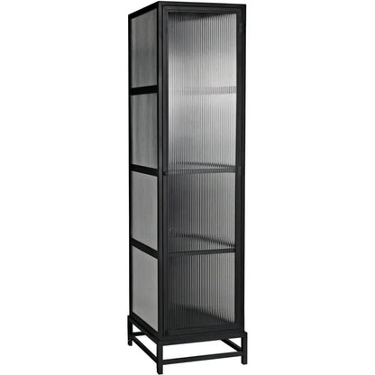 Chandler Tall Glass Display Curio Cabinet Black Metal - LOOMLAN - Noir - Bookcases
