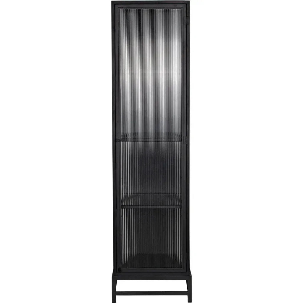 Chandler Tall Glass Display Curio Cabinet Black Metal - LOOMLAN - Noir - Bookcases