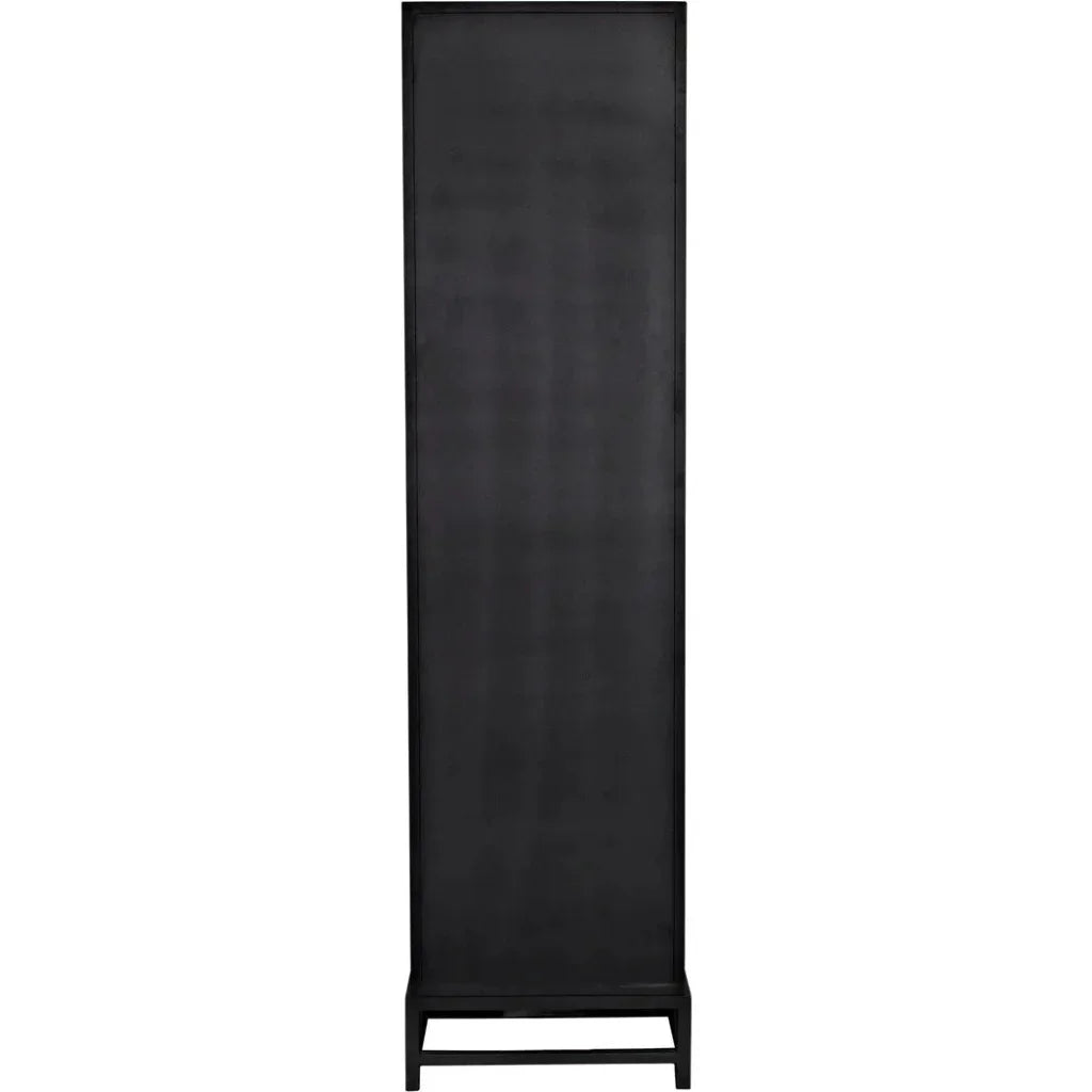 Chandler Tall Glass Display Curio Cabinet Black Metal - LOOMLAN - Noir - Bookcases