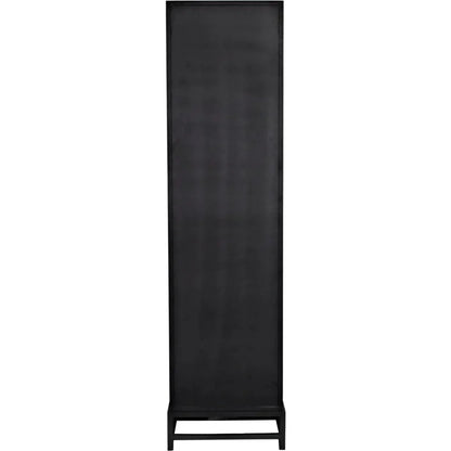 Chandler Tall Glass Display Curio Cabinet Black Metal - LOOMLAN - Noir - Bookcases