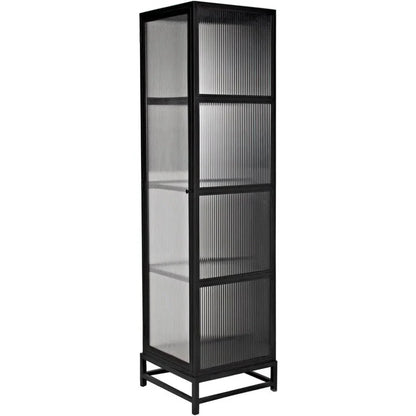 Chandler Tall Glass Display Curio Cabinet Black Metal - LOOMLAN - Noir - Bookcases