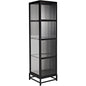 Chandler Tall Glass Display Curio Cabinet Black Metal - LOOMLAN - Noir - Bookcases