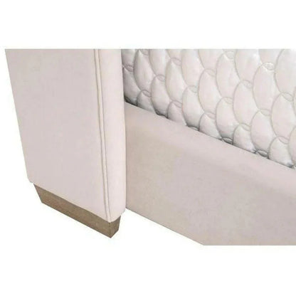 Chandler Wingback Cream Velvet Platform Bed - LOOMLAN - Essentials For Living - Beds