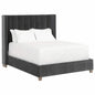 Chandler Wingback Dark Gray Velvet Platform Bed - LOOMLAN - Essentials For Living - Beds