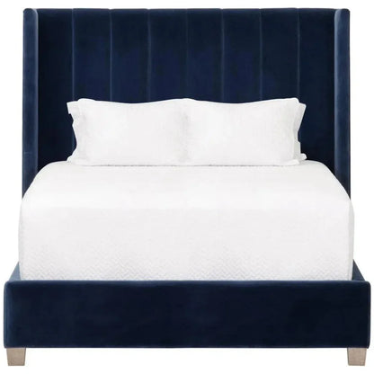 Chandler Blue Velvet Bed Frame - LOOMLAN - Essentials For Living - Beds