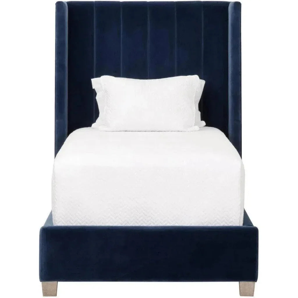 Chandler Blue Velvet Bed Frame - LOOMLAN - Essentials For Living - Beds