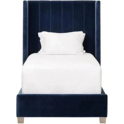 Chandler Blue Velvet Bed Frame - LOOMLAN - Essentials For Living - Beds