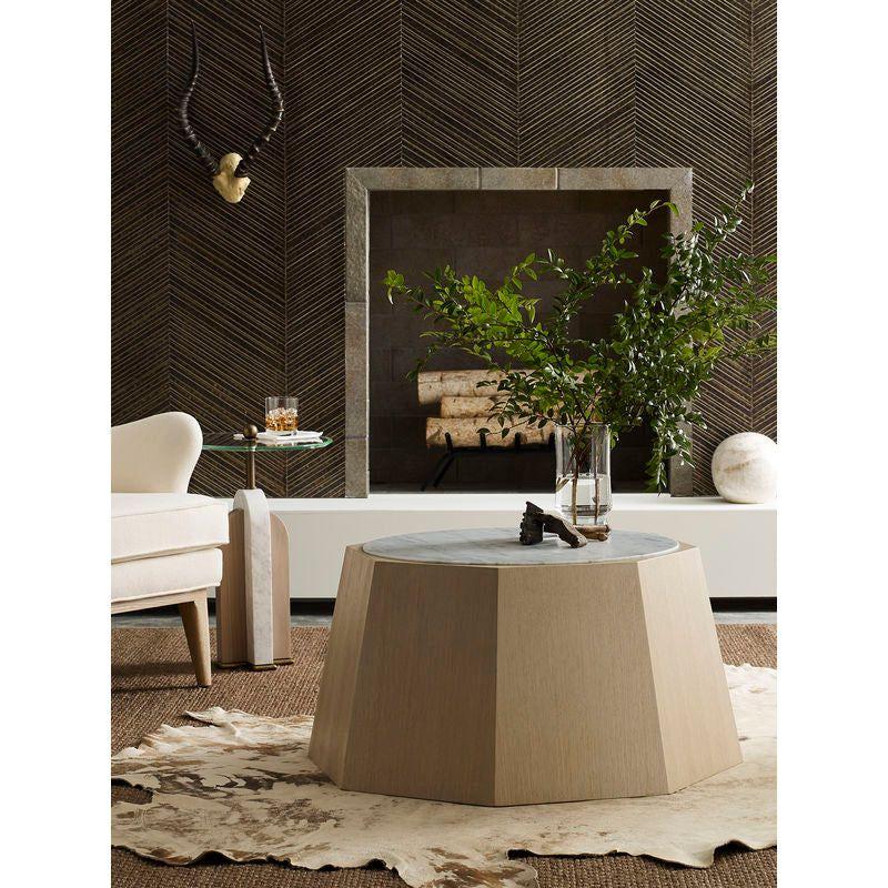 Channarock Glass Top Round Accent Table - LOOMLAN - Wildwood - Side Tables