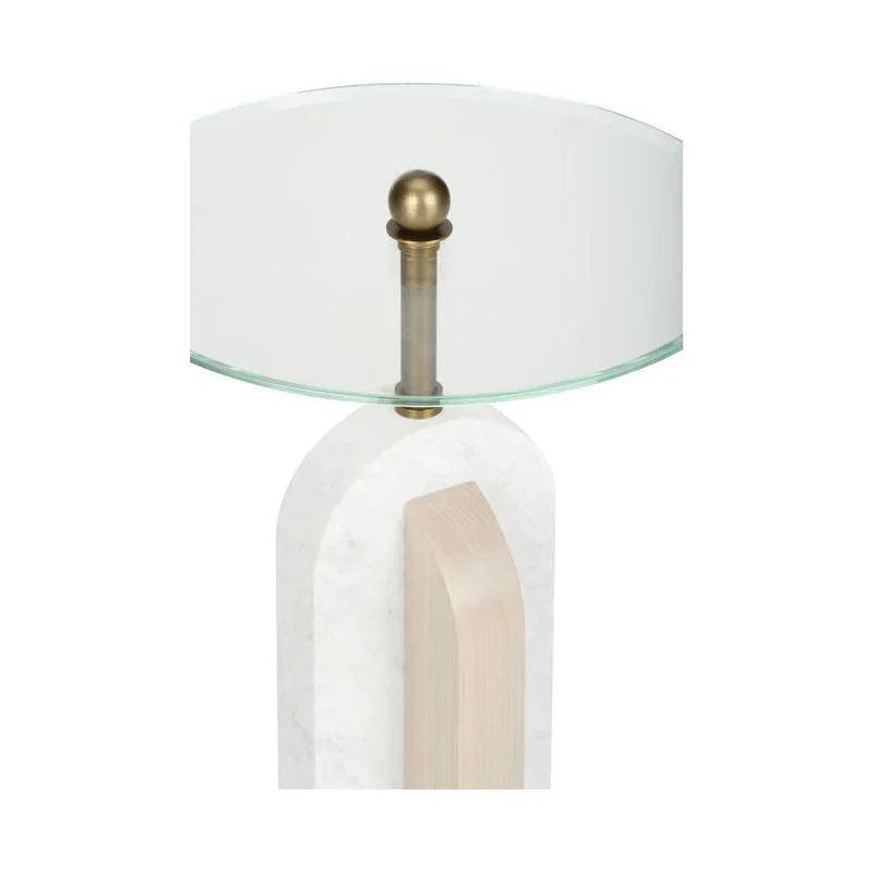 Channarock Glass Top Round Accent Table - LOOMLAN - Wildwood - Side Tables