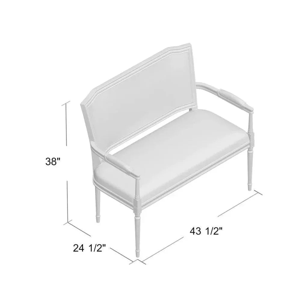 Channing Settee Bedroom Bench with Back - LOOMLAN - Furniture Classics - Bedroom Benches