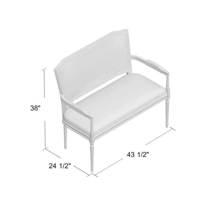 Channing Settee Bedroom Bench with Back - LOOMLAN - Furniture Classics - Bedroom Benches