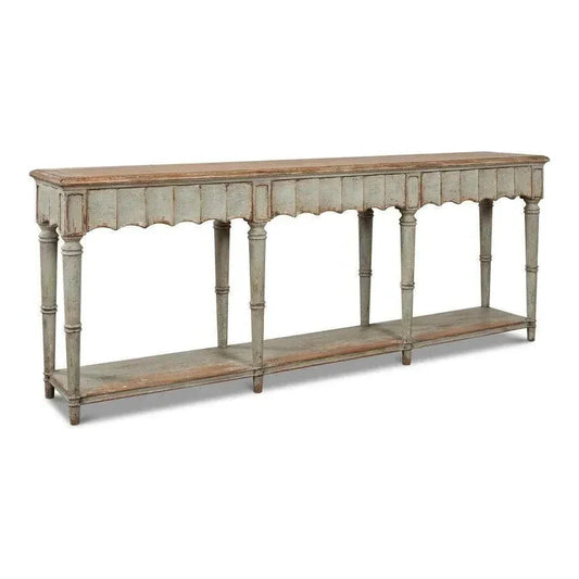 Chantal Console Table Drawers &In Natural Rustic - LOOMLAN - Sarreid - Console Tables