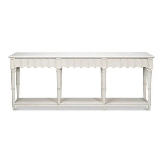Chantal Console Table Drawers & Storage Antique White - LOOMLAN - Sarreid - Console Tables