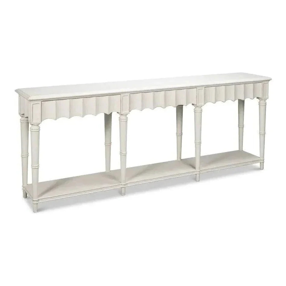 Chantal Console Table Drawers & Storage Antique White - LOOMLAN - Sarreid - Console Tables
