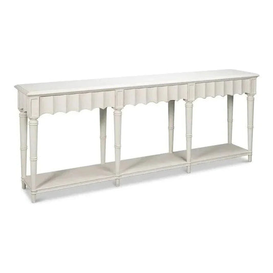 Chantal Console Table Drawers & Storage Antique White - LOOMLAN - Sarreid - Console Tables