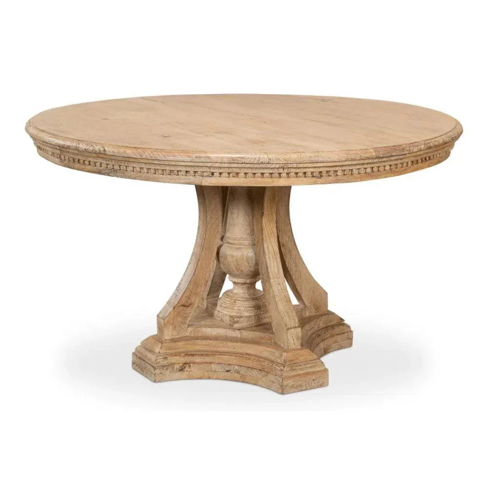 Chantal Pedestal Dining Table-Dining Tables-Sarreid-LOOMLAN