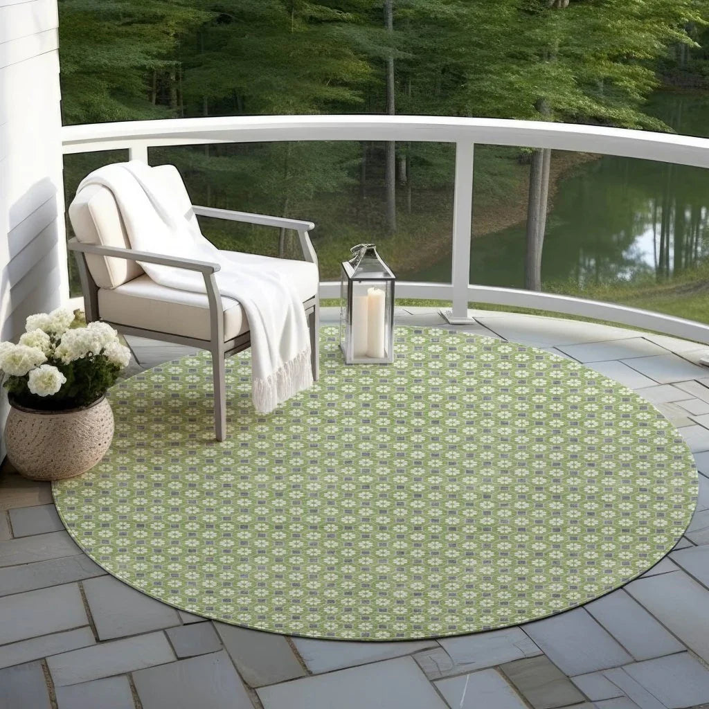 Chantelle Green Washable Indoor - Outdoor Rug - LOOMLAN - LOOMLAN Rugs - Outdoor Rugs