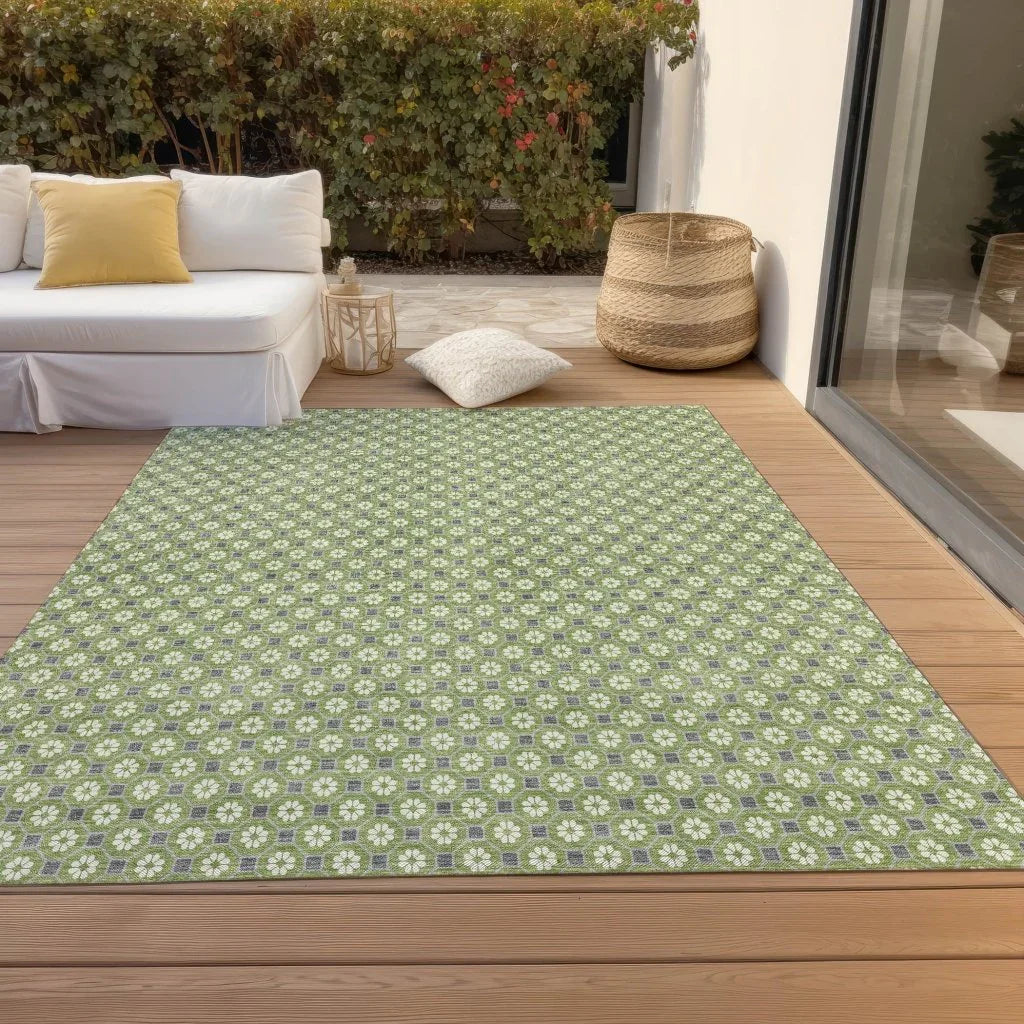 Chantelle Green Washable Indoor - Outdoor Rug - LOOMLAN - LOOMLAN Rugs - Outdoor Rugs