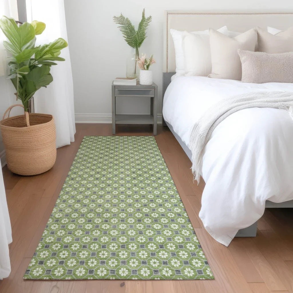 Chantelle Green Washable Indoor - Outdoor Rug - LOOMLAN - LOOMLAN Rugs - Outdoor Rugs