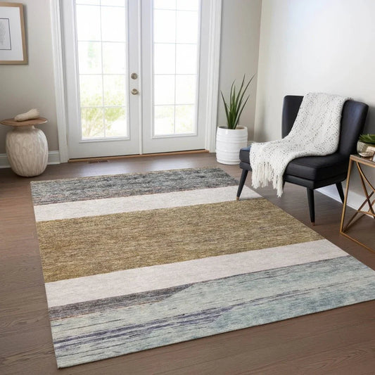 Chantissa Brown Washable Indoor - Outdoor Rug - LOOMLAN - LOOMLAN Rugs - Outdoor Rugs