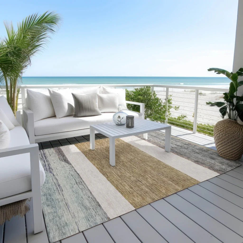 Chantissa Brown Washable Indoor - Outdoor Rug - LOOMLAN - LOOMLAN Rugs - Outdoor Rugs