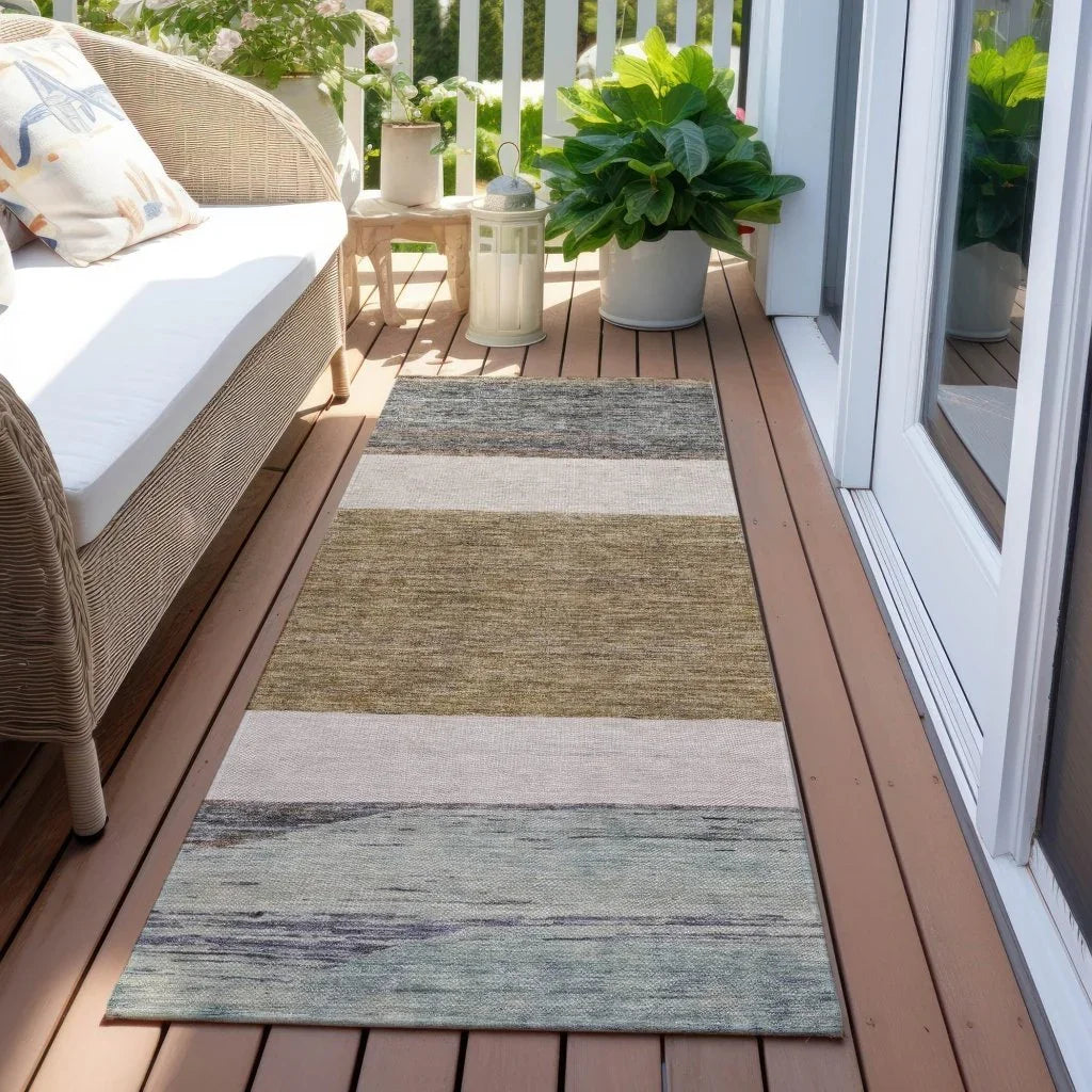 Chantissa Brown Washable Indoor - Outdoor Rug - LOOMLAN - LOOMLAN Rugs - Outdoor Rugs