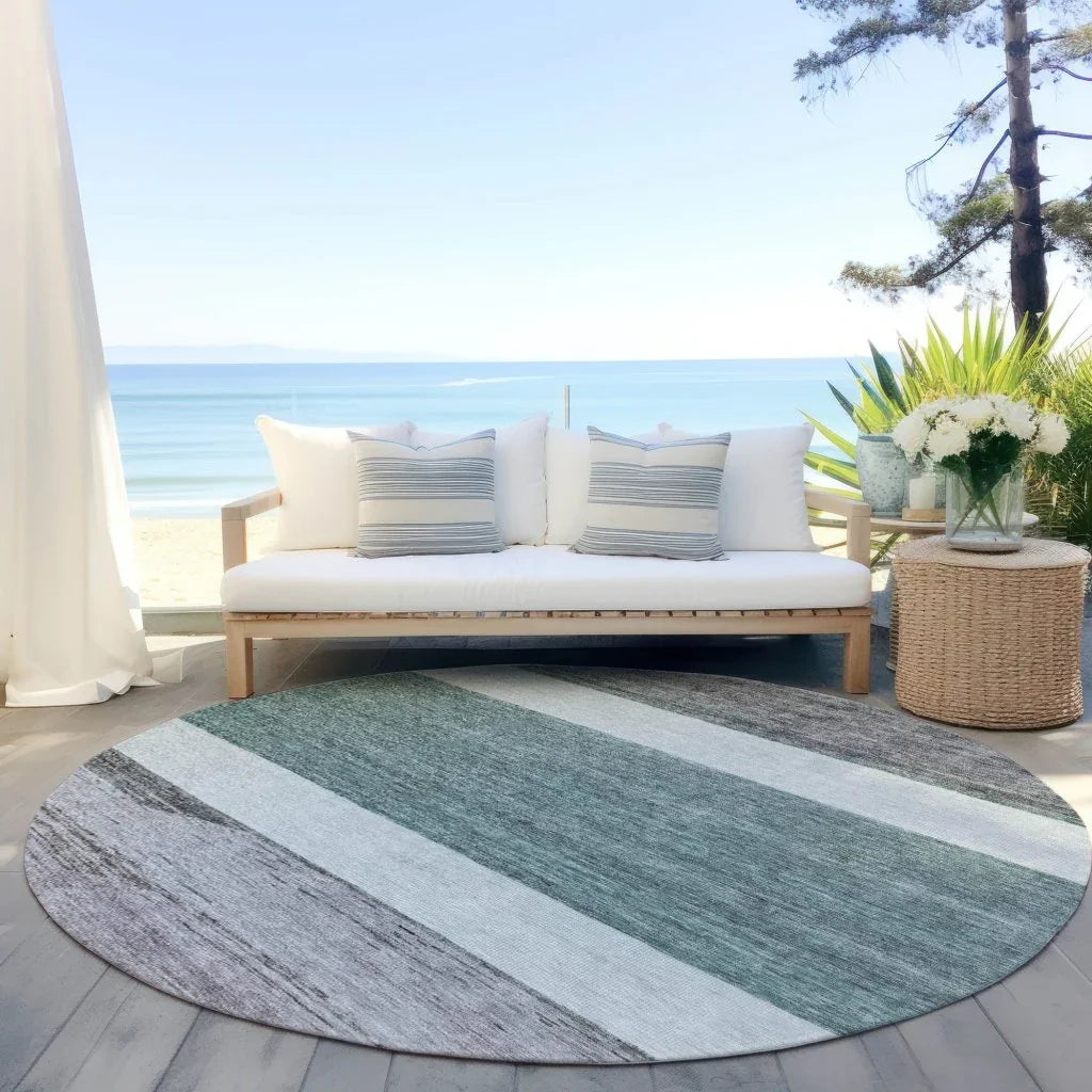 Chantissa Teal Washable Indoor - Outdoor Rug - LOOMLAN - LOOMLAN Rugs - Outdoor Rugs